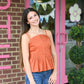 Mansi Cinnamon Pleated Tank - She Chester
