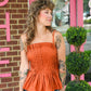 Mansi Cinnamon Pleated Tank - She Chester