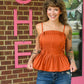 Mansi Cinnamon Pleated Tank - She Chester