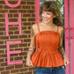 Mansi Cinnamon Pleated Tank - She Chester