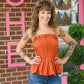 Mansi Cinnamon Pleated Tank - She Chester