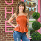 Mansi Cinnamon Pleated Tank - She Chester