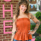Mansi Cinnamon Pleated Tank - She Chester