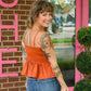 Mansi Cinnamon Pleated Tank - She Chester
