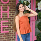 Mansi Cinnamon Pleated Tank - She Chester