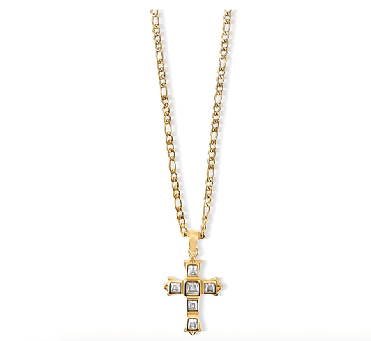 Maren Figaro Chain Cross Gold Necklace - She Chester