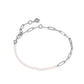 MARKIE HALF CHAIN BRACELET RHODIUM FRESHWATER CULTURED PEARL - She Chester