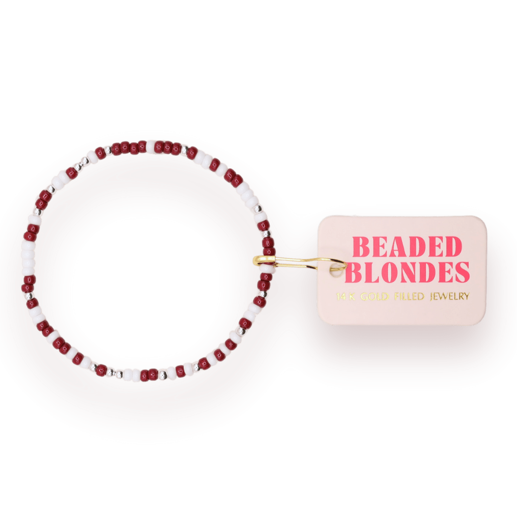 Maroon and White Sprinkle: Gold / Standard 6.75 inch - She Chester