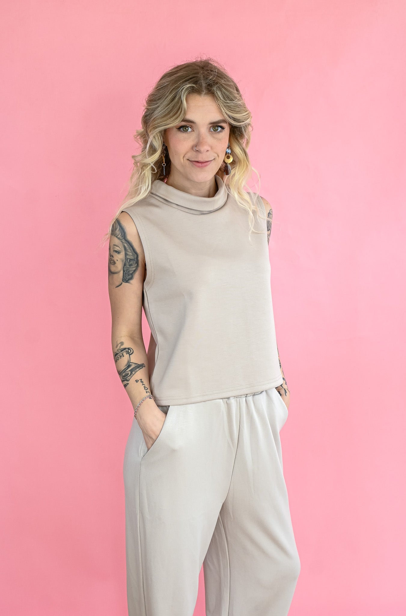 Martha Mock Neck Tank - She Chester