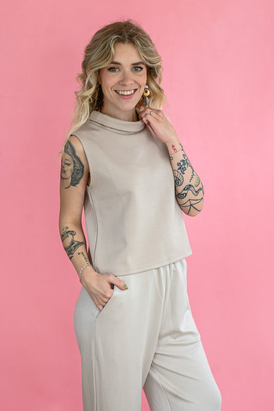 Martha Mock Neck Tank - She Chester