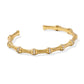 MAURA BAMBOO CUFF BRACELET GOLD WHITE CRYSTAL S/M - She Chester
