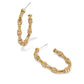 MAURA BAMBOO HOOP EARRINGS GOLD WHITE CRYSTAL - She Chester