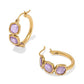 MAURA HOOP EARRINGS GOLD DARK PURPLE AMETHYST - She Chester
