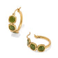 MAURA HOOP EARRINGS GOLD SAGE SERPENTINE - She Chester