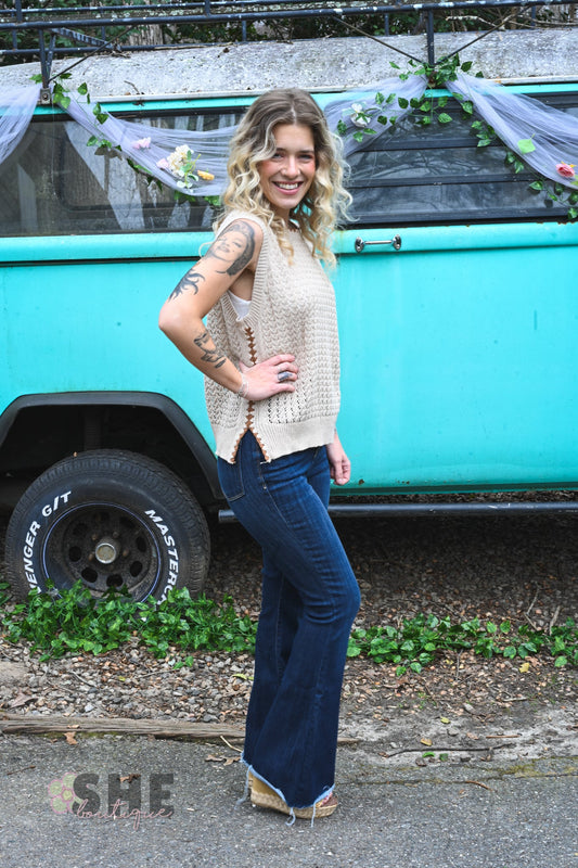 MawMaws Crochet Sleeveless Vest - She Chester