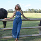 Meadow Embroidered Denim Jumpsuit - She Chester