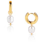 Melrose Mini Hoop Pearl Earring - Gold 398 - She Chester