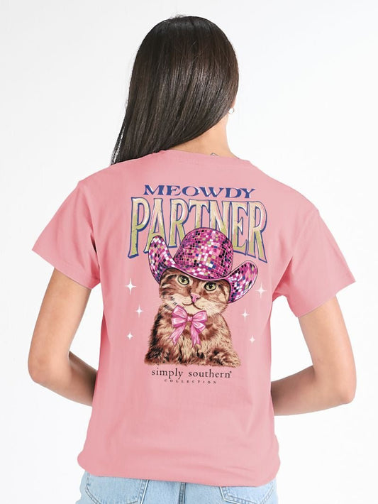 Meowdy Parnter Cat Pink SS Tee - She Chester