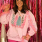 Merry and Bright Christmas Trees Pink Crewneck - She Chester