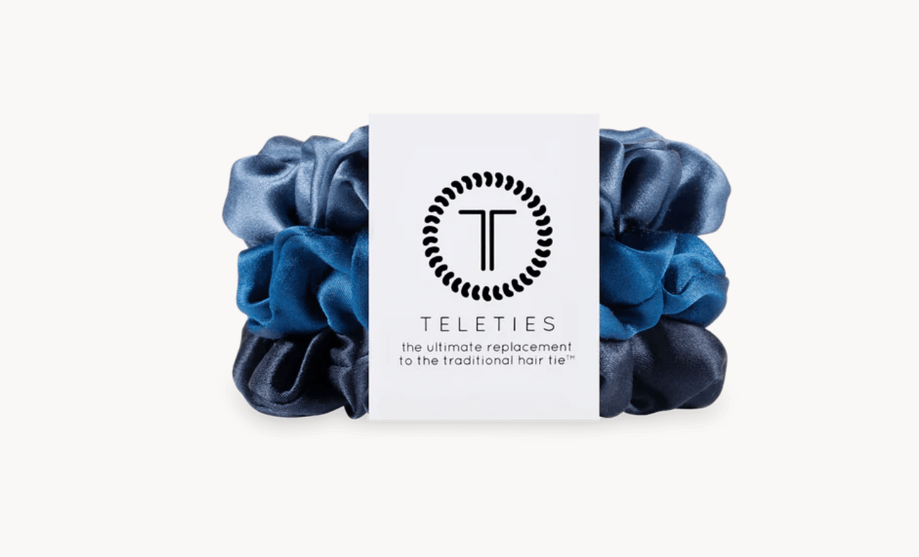 Midnight Rain Large Silk Hair Scrunchies - She Chester