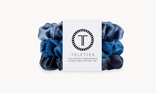 Midnight Rain Large Silk Hair Scrunchies - She Chester