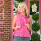 Mindie Striped Tie Blouse - She Chester
