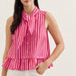 Mindie Striped Tie Blouse - She Chester
