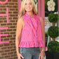 Mindie Striped Tie Blouse - She Chester