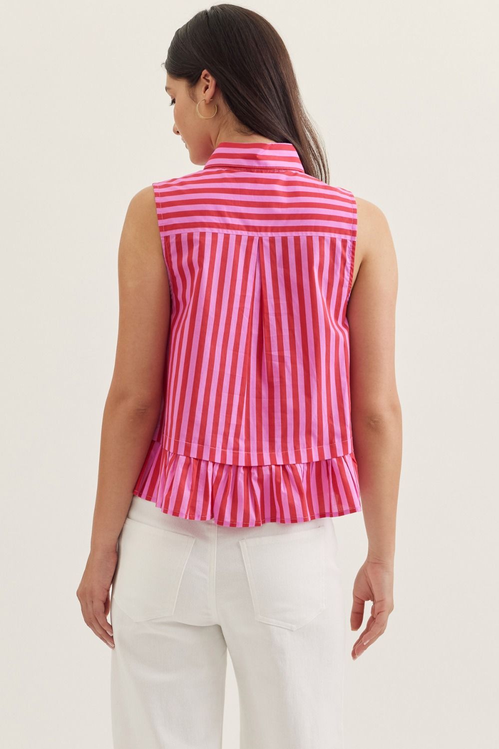 Mindie Striped Tie Blouse - She Chester