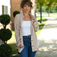Mineral Wash Waffle Knit Button-Up Shacket: DARK TAUPE - She Chester