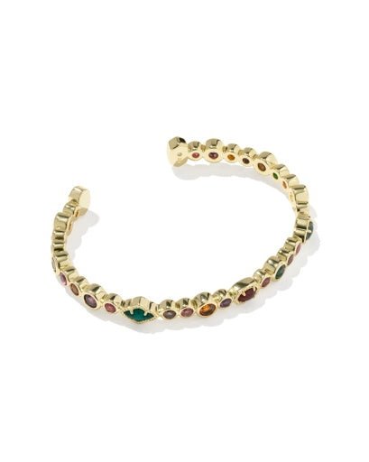 Mini Elisa Abbie Cuff Bracelet - Gold Dark Multi Mix - She Chester