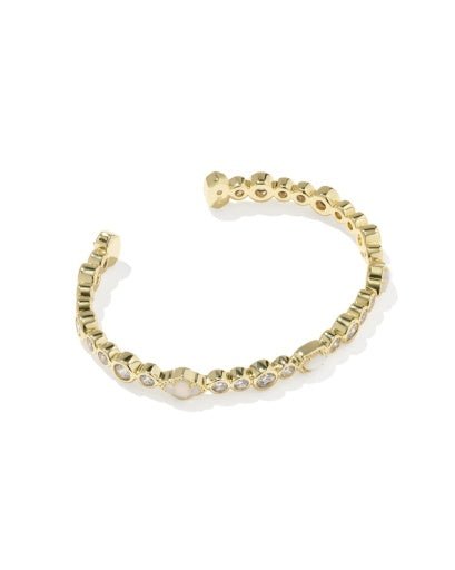 Mini Elisa Abbie Cuff Bracelet - Gold White Mix - She Chester