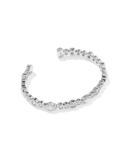 Mini Elisa Abbie Cuff Bracelet - Silver White Mix - She Chester