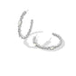 Mini Elisa Abbie Hoop Earrings - Silver White Mix - She Chester
