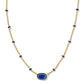 Mini Elisa Enamel Frame Pendant Gold Cobalt Illusion - She Chester