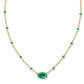 Mini Elisa Enamel Frame Pendant Gold Emerald Illusion - She Chester