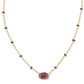 Mini Elisa Enamel Frame Pendant Gold Maroon Magnesite - She Chester
