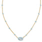 Mini Elisa Enamel Frame Pendant Gold Periwinkle Illusion - She Chester
