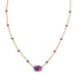 Mini Elisa Enamel Frame Pendant Gold Purple MOP - She Chester