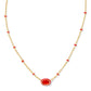 Mini Elisa Enamel Frame Pendant Gold Red Illusion - She Chester