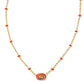 Mini Elisa Enamel Frame Pendant Gold Vrgtd Orange Mgnst - She Chester