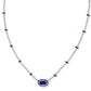 Mini Elisa Enamel Frame Pendant Rhodium Navy MOP - She Chester