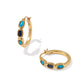 MINI ELISA HOOP EARRINGS VINTAGE GOLD BLUE MIX - She Chester