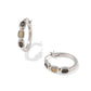 MINI ELISA HOOP EARRINGS VINTAGE SILVER BLACK MIX - She Chester