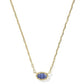 Mini Elisa Luxe Short Pendant Necklace - Gold Blue Crystal - She Chester