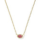 Mini Elisa Luxe Short Pendant Necklace - Gold Burgundy Crystal - She Chester