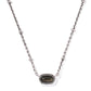 MINI ELISA SATELLITE SHORT PENDANT NECKLACE VINTAGE SILVER GOLDEN OBSIDIAN - She Chester