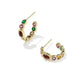 Mini Elisa Tennis Huggie Earrings - Gold Dark Multi Mix - She Chester