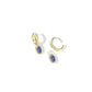 Mini Ellie Luxe Huggie Earrings - Gold Blue Crystal - She Chester