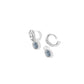 Mini Ellie Luxe Huggie Earrings - Silver Steel Blue Crystal - She Chester